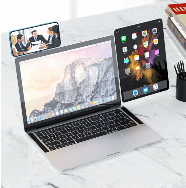Aluminum Alloy Mobile Phone Computer Dual Screen Expansion Bracket Notebook Side Screen Metal Magnetic Tablet Phone Bracket - Image 4