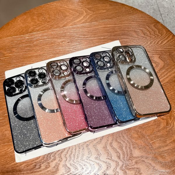 for iPhone 12 13 14 15 16 Electroplated Glitter N52 Magnets MagSafe Case with Tempered Glass Lenses - Image 8