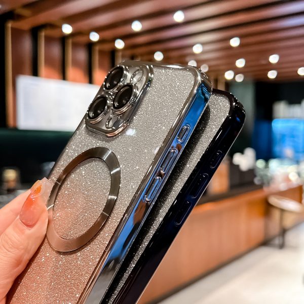 for iPhone 12 13 14 15 16 Electroplated Glitter N52 Magnets MagSafe Case with Tempered Glass Lenses - Image 6