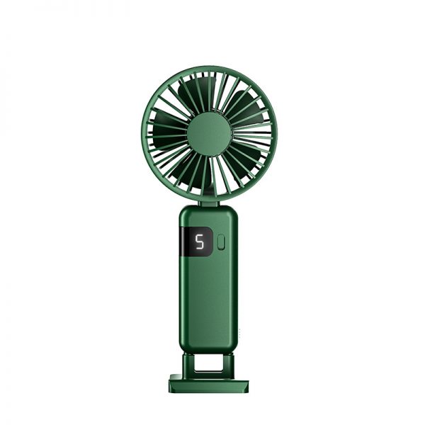 New Neck Hanging Handheld Small Fan USB Charging Folding Silent Portable Digital Display Fan - Image 4