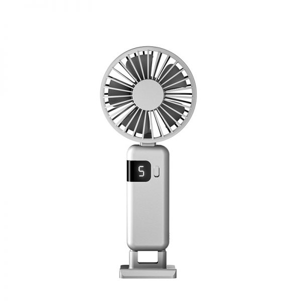 New Neck Hanging Handheld Small Fan USB Charging Folding Silent Portable Digital Display Fan - Image 2