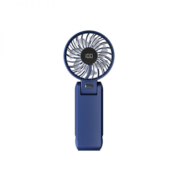 Handheld Folding Fan Portable Hanging Neck Outdoor Small Fan Digital Display 100-speed Food Supplement Desktop Integrated Fan - Image 2