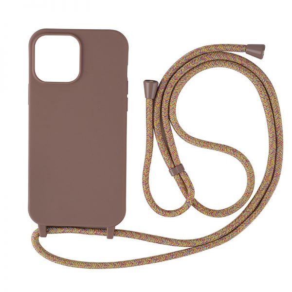for iPhone 15 16 Integrated Frosted Matte Lanyard Phone Case TPU Soft Strap for iPhone 11 12 13 14 Pro Max Cover - Image 2