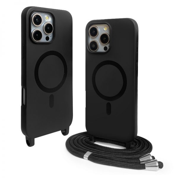 Integrated Frosted Magnetic Suction Lanyard Case for iPhone 15 16 Samsung Galaxy TPU MagSafe Phone Case - Image 2