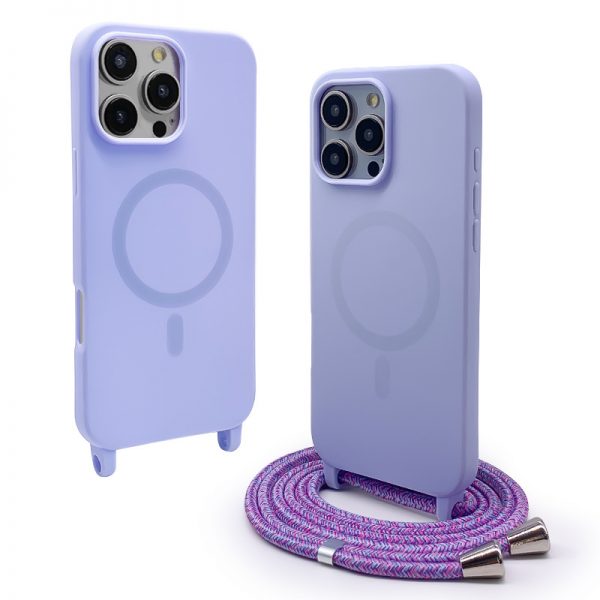 Integrated Frosted Magnetic Suction Lanyard Case for iPhone 15 16 Samsung Galaxy TPU MagSafe Phone Case - Image 3