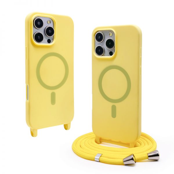 Integrated Frosted Magnetic Suction Lanyard Case for iPhone 15 16 Samsung Galaxy TPU MagSafe Phone Case - Image 4