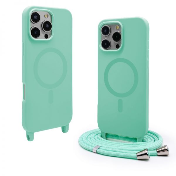 Integrated Frosted Magnetic Suction Lanyard Case for iPhone 15 16 Samsung Galaxy TPU MagSafe Phone Case - Image 5