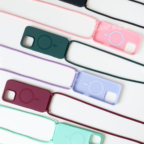 Integrated Frosted Magnetic Suction Lanyard Case for iPhone 15 16 Samsung Galaxy TPU MagSafe Phone Case - Image 6