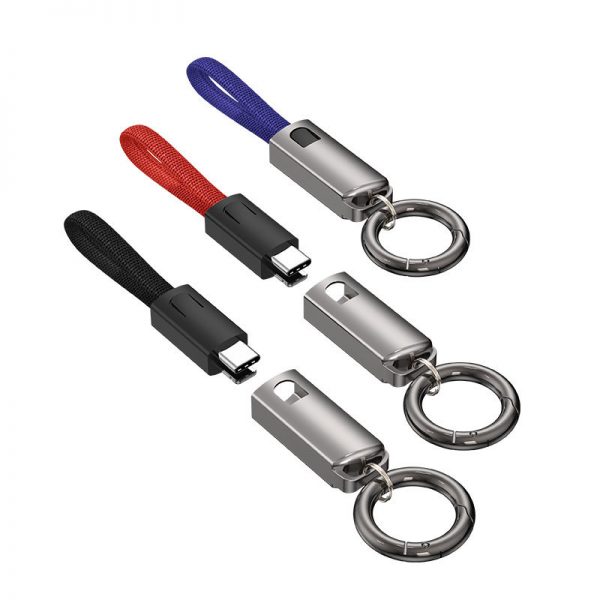 Zinc Alloy Keychain PD 30W 65W Type-C to C and Lightning 3A Portable Mobile Phone Lanyard Data Cable - Image 4