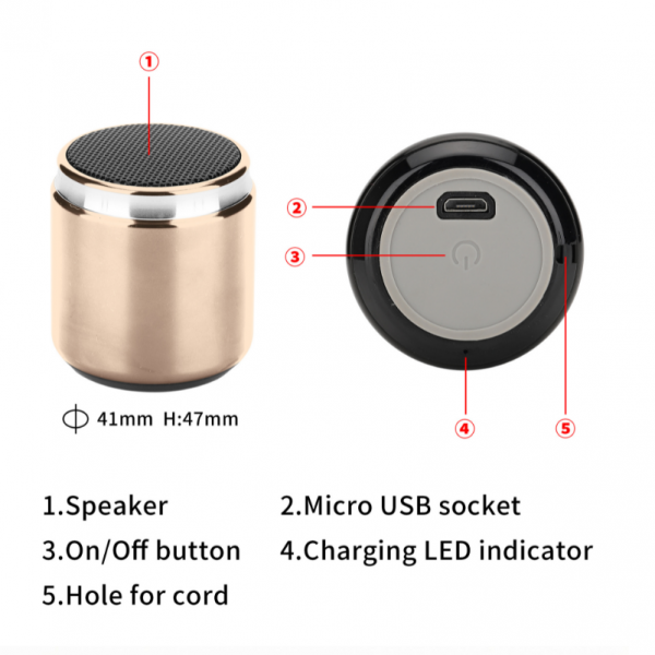 M6 BT Speaker Outdoor Mini Portable Metal Gift Wireless Bluetooth Speaker - Image 6