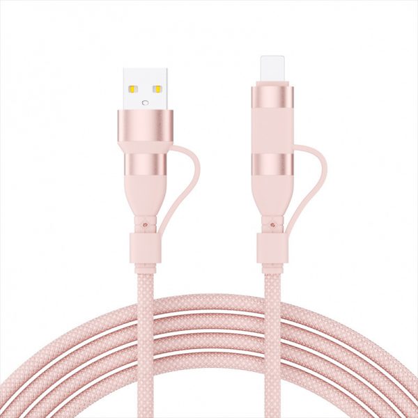 100W Macaron 2 in 2 Braided Cable 4 in 1 Super Fast Charge Cable for iPhone Huawei Xiaomi iPad - Image 5