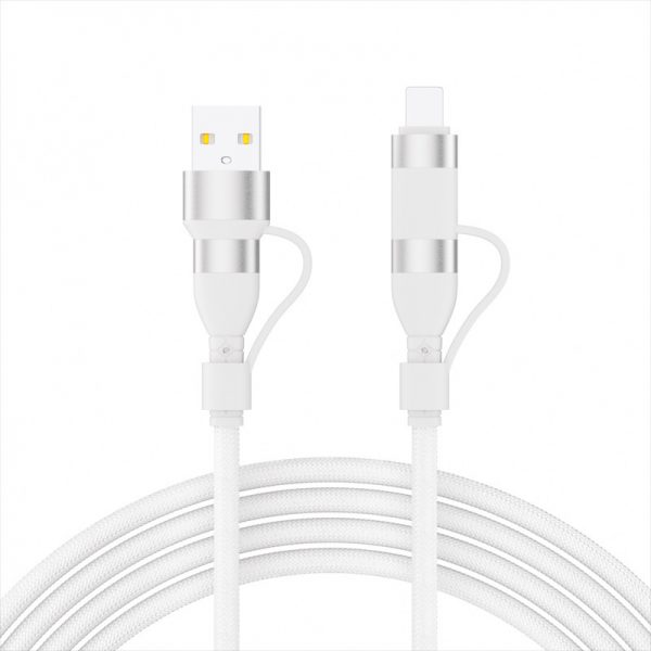 100W Macaron 2 in 2 Braided Cable 4 in 1 Super Fast Charge Cable for iPhone Huawei Xiaomi iPad - Image 3