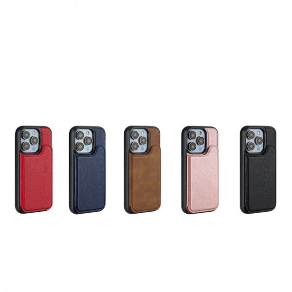 for iPhone 16 MagSafe Card Slot Wallet Mobile Phone Case Advanced Luxury Retro Stand Cover - Image 6