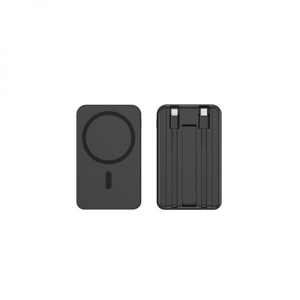 MagSafe Power Bank 10000mAh with Type-C Lightning Built-in Cable Holder LED Indicator Light Wireless Charger