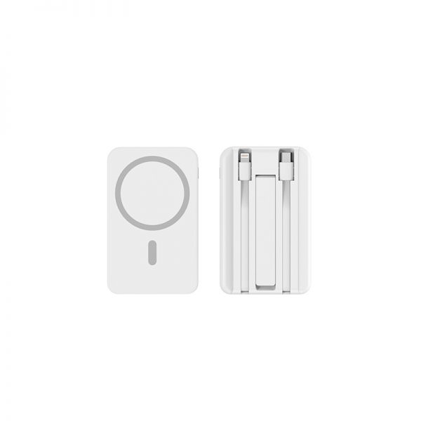 MagSafe Power Bank 10000mAh with Type-C Lightning Built-in Cable Holder LED Indicator Light Wireless Charger - Image 7