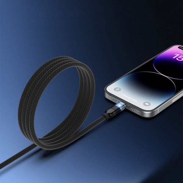 Automatic Magnetic Suction Foldable 1m PD Type-C to Lightning Charging Cable Mobile Phone Storage Fast Charging Cable with Light for iPhone 14 15 16 iPad Macbook Pro - Image 3