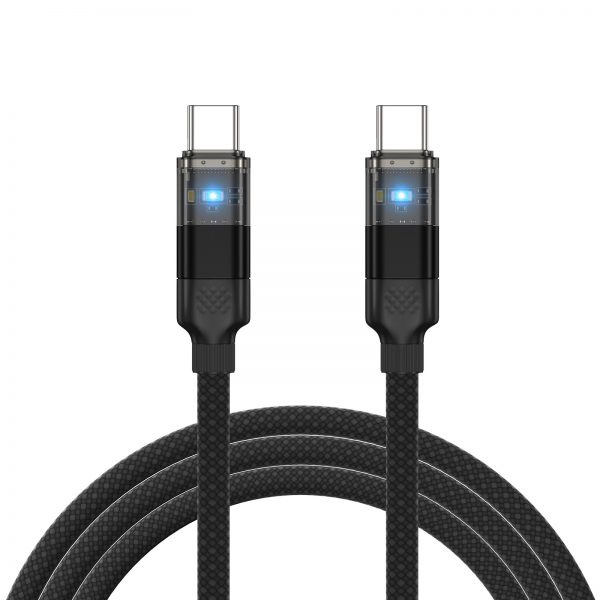 Automatic Magnetic Suction Foldable 1m PD Type-C to Lightning Charging Cable Mobile Phone Storage Fast Charging Cable with Light for iPhone 14 15 16 iPad Macbook Pro - Image 2
