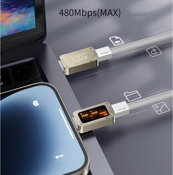 Mecha Marquee 100W Super Fast Charging Data Cable USB Type C Lightning Cable for iPhone iPad Notebook Macbook - Image 5