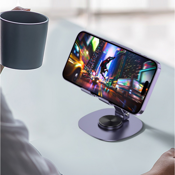 Metal Rotation Mobile Phone Holder Tiktok Lazy TV Movie Foldable Portable Storage Tablets Stand - Image 4