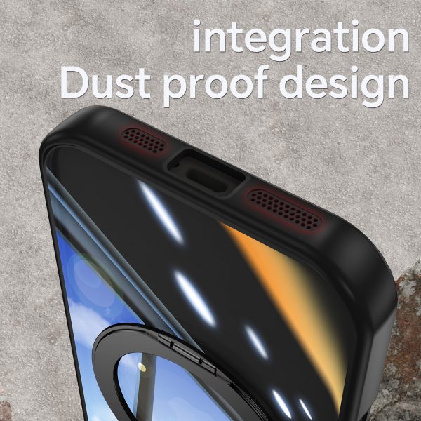 360° Rotation MagSafe Case for iPhone 12 13 14 15 16 17 Pro Max Acrylic TPU Phone Case with Stand - Image 5