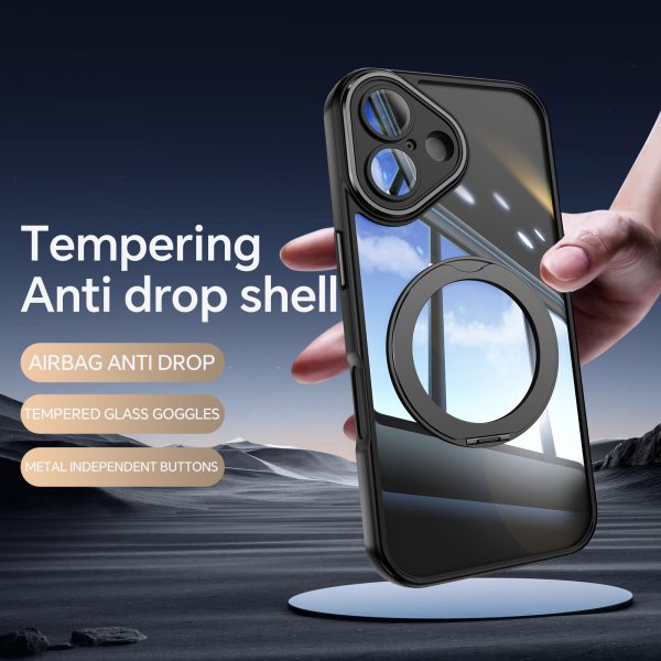 360° Rotation MagSafe Case for iPhone 12 13 14 15 16 17 Pro Max Acrylic TPU Phone Case with Stand - Image 7