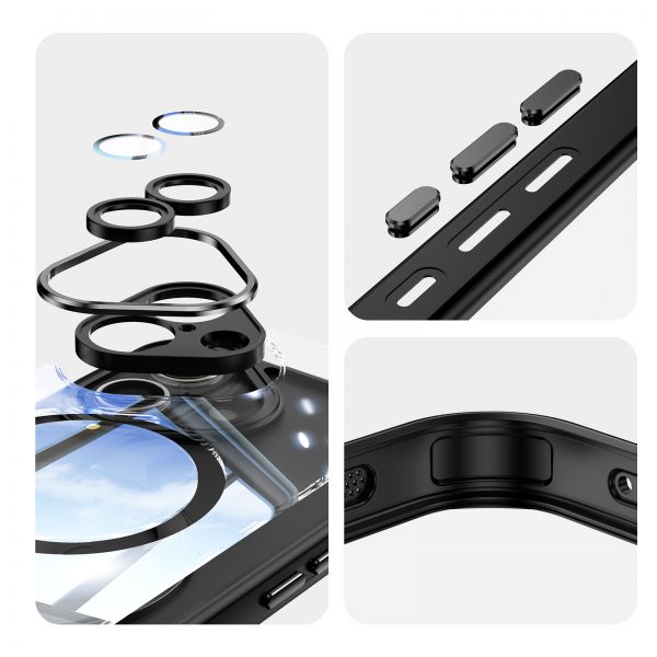 360° Rotation MagSafe Case for iPhone 12 13 14 15 16 17 Pro Max Acrylic TPU Phone Case with Stand - Image 6