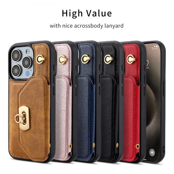 Cell Phone Crossbaby Bags Single Shoulder Coin Card Wallet for iPhone 13 14 15 16 Pro Max Leahter Case - Image 6