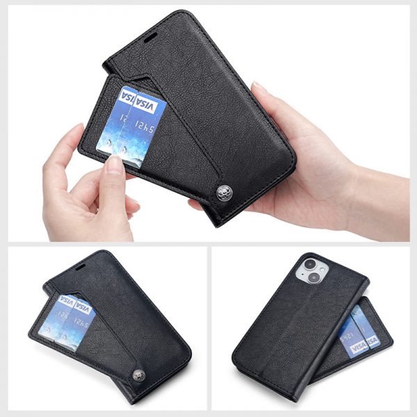 Phone Case for iPhone 15 16 Pro Max Flip Card Multi-function Leather Wallet Cover - Image 3