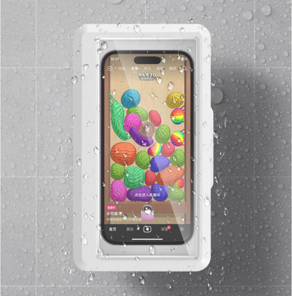 Bathroom Waterproof Fog-proof Mobile Phone Case Punch-free Wall-mounted Holder Rotatable Kitchen Waterproof Box for Smartphone - Image 3
