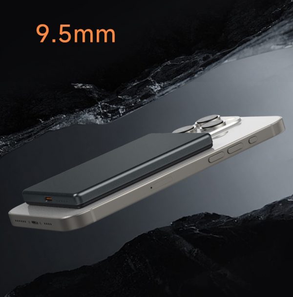Portable Ultra-thin Aluminum Alloy 5000mAh 10000mAh Magnetic Wireless Charger Power Bank - Image 3