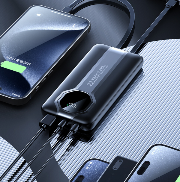 Super Fast Charge PD22.5W Power Bank Built in Cable 10000mAh Portable Ultra-thin with LED Power Display - Image 5