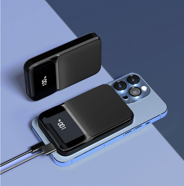 Ultra-thin Mini 10000mAh 22.5W Digital Display PD Fast Charging Power Bank 15W Magnetic Wireless Charger - Image 4