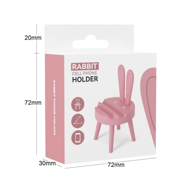 Plastic Creativity Cartoon Cute Chair Desktop Cell Phone Holder Gift Rabbit Mobile Phone Stand - Image 8