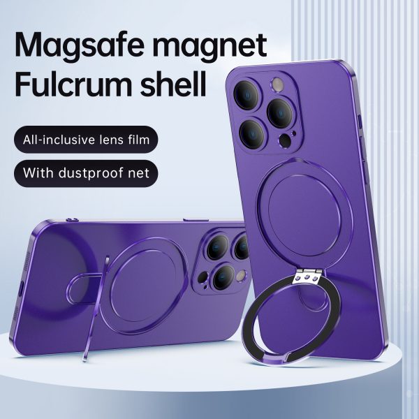 Skin Feel All-inclusive Lens Film MagSafe Case with Stand Dust Proof Net for Apple iPhone 12 13 14 15 16 Pro Max - Image 2