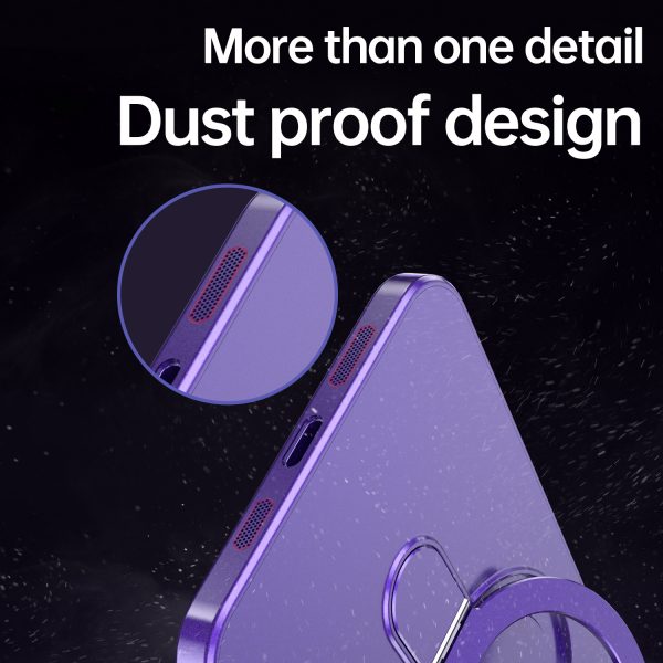 Skin Feel All-inclusive Lens Film MagSafe Case with Stand Dust Proof Net for Apple iPhone 12 13 14 15 16 Pro Max - Image 4