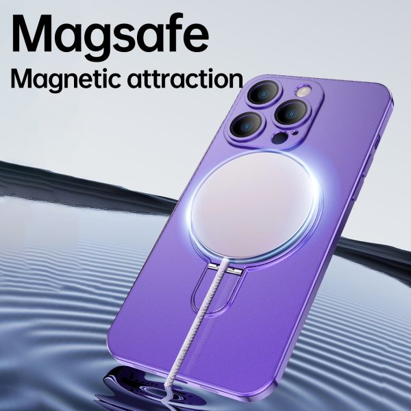 Skin Feel All-inclusive Lens Film MagSafe Case with Stand Dust Proof Net for Apple iPhone 12 13 14 15 16 Pro Max - Image 5