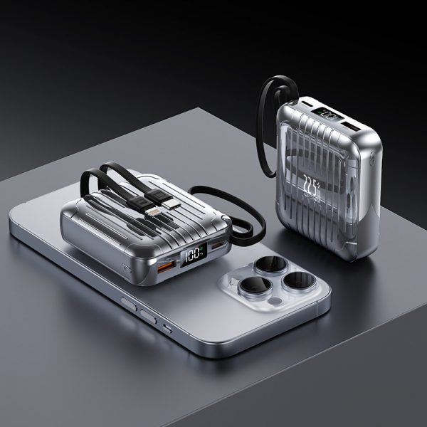 Suitcase Portable Charger with Built in Cable 10000mAh Travel Essentials Power Bank for Smartphone - Image 2