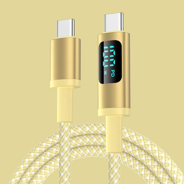 100W Digital Display Super Fast Charging Cable Type-C to Type-C for iPhone 15 16 Macbook PD Cable - Image 4