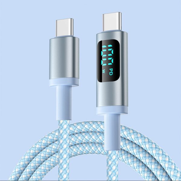 100W Digital Display Super Fast Charging Cable Type-C to Type-C for iPhone 15 16 Macbook PD Cable - Image 2
