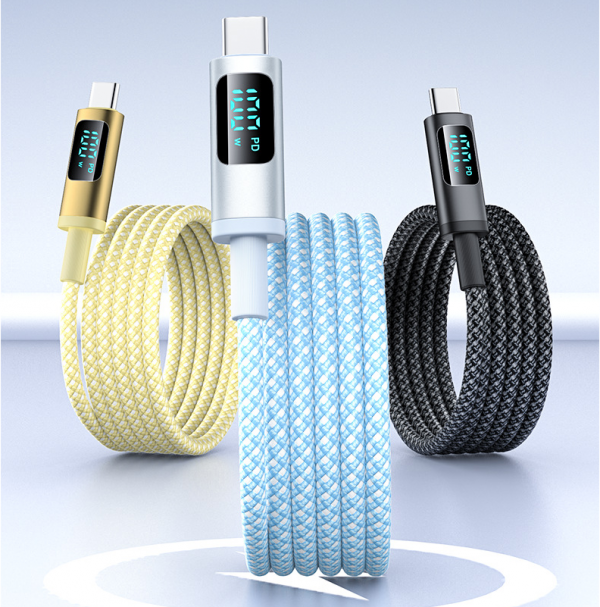 100W Digital Display Super Fast Charging Cable Type-C to Type-C for iPhone 15 16 Macbook PD Cable - Image 6