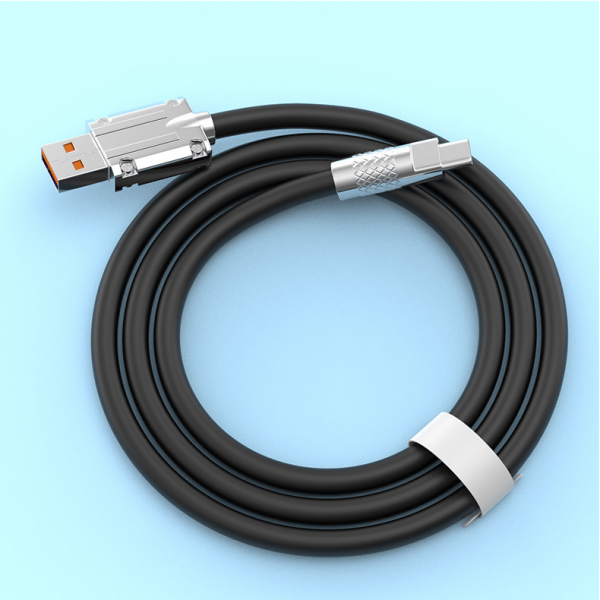 Mobile Phone 120W Liquid Silicone Zinc Alloy USB Cable with Charging Light for iPhone Samsung Huawei Xiaomi - Image 2