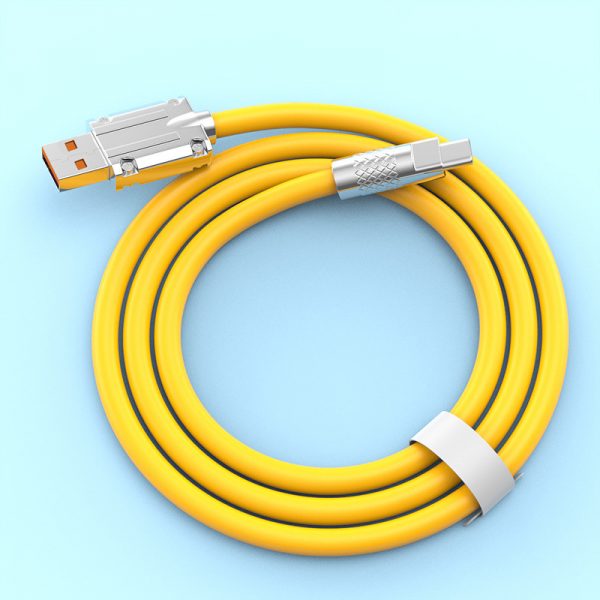 Mobile Phone 120W Liquid Silicone Zinc Alloy USB Cable with Charging Light for iPhone Samsung Huawei Xiaomi - Image 5