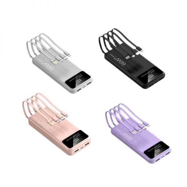PD 20W Quick Charge Built-in Cable Power Bank 20000mAh Super Fast Charging 22.5W with Digital Display Battery Pack - Image 7