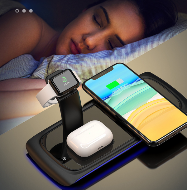 Detachable 3 in 1 Fast Wireless Charger 15W MagSafe Charging Stand with LED Indicator for iPhone Watch AirPods - Image 5
