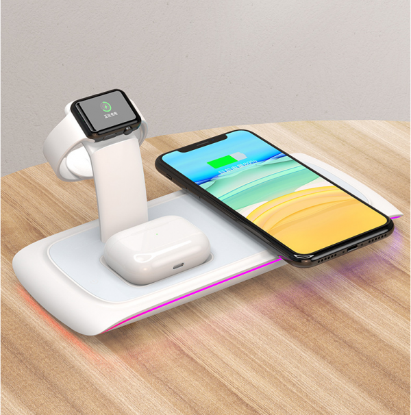 Detachable 3 in 1 Fast Wireless Charger 15W MagSafe Charging Stand with LED Indicator for iPhone Watch AirPods - Image 2