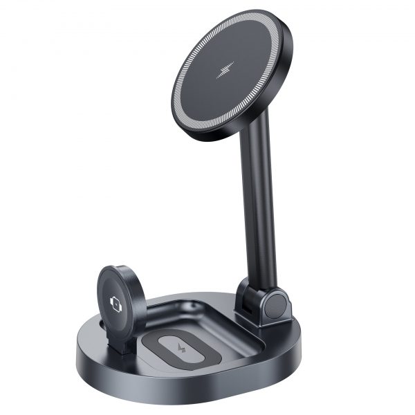 Portable Folding MagSafe 15W Wireless Charger Stand for iWath AirPods iPhone Samsung Galaxy Smartphone - Image 3