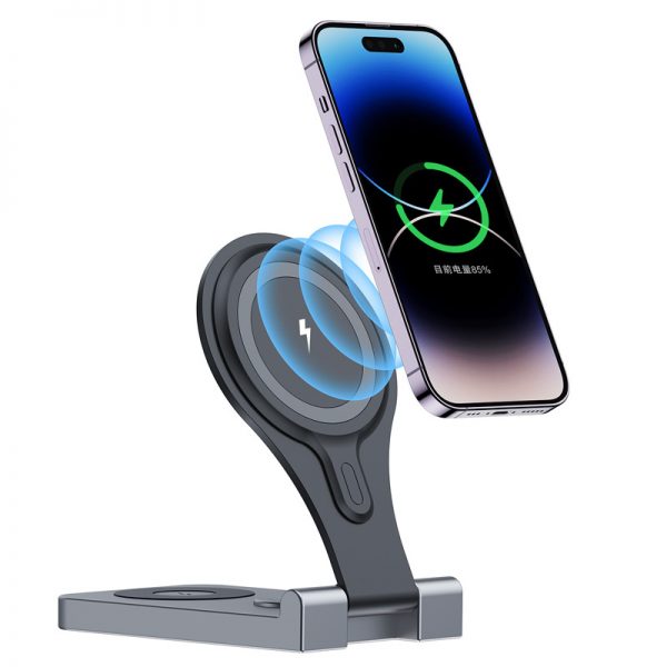 AirPods iWatch iPhone 15 16 Folding MagSafe 15W Wireless Charger Stand - Image 2