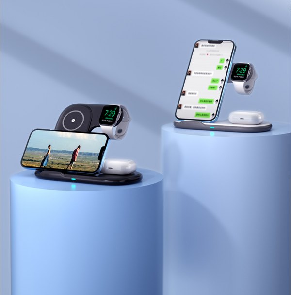 15W Fast Charging Smart Three-chips Folding MagSafe 3 in 1 Wireless Charger for iPhone Samsung Galaxy - Image 6