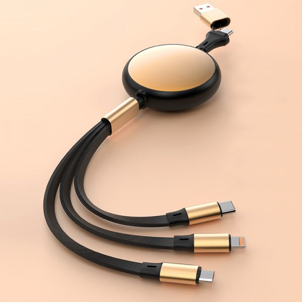 Upgraded 120W 3 in 2 Retractable Type-C Cable for iPhone Huawei Xiaomi Android Phone Fast Charging USB Cable - Image 2