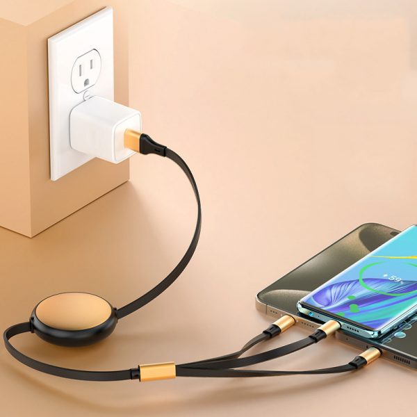 Upgraded 120W 3 in 2 Retractable Type-C Cable for iPhone Huawei Xiaomi Android Phone Fast Charging USB Cable - Image 5
